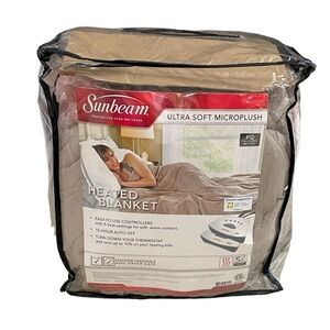 SUNBEAM Ultra Soft Microplush Heated Blanket
Full / Queen 84 X 90” Mushroom Tan